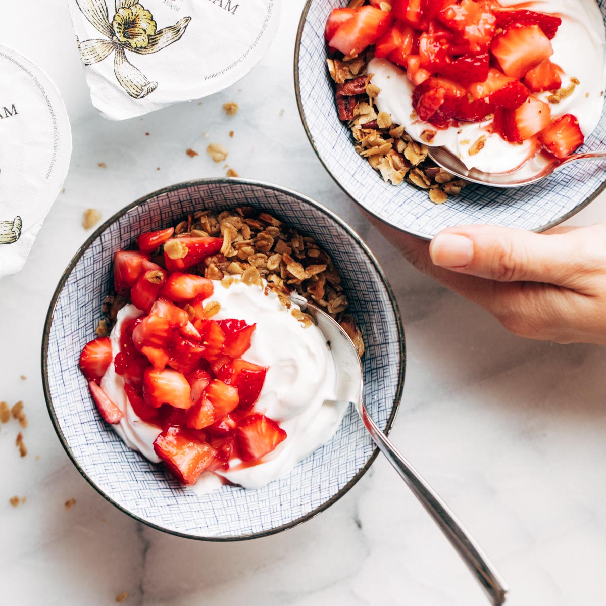 Strawberry Shortcake Yogurt Bowls