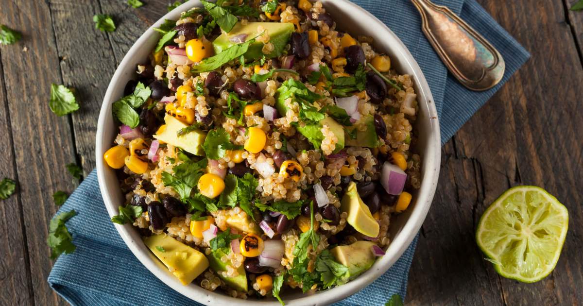 Southwest Quinoa Salad with Black Beans, Corn, and Avocado