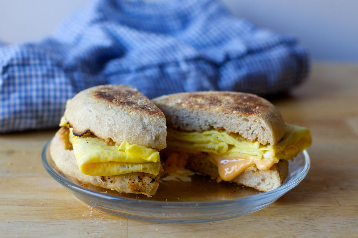 bodega-style egg and cheese sandwich