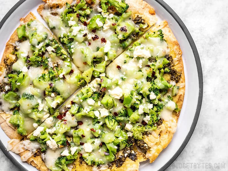 “Quick Fix” Broccoli Pesto Pizza