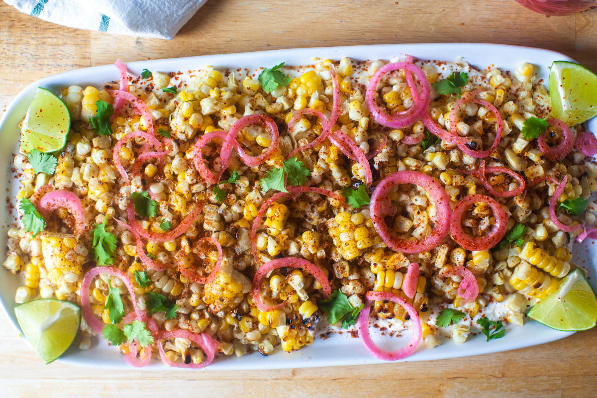 corn salad with chile and lime