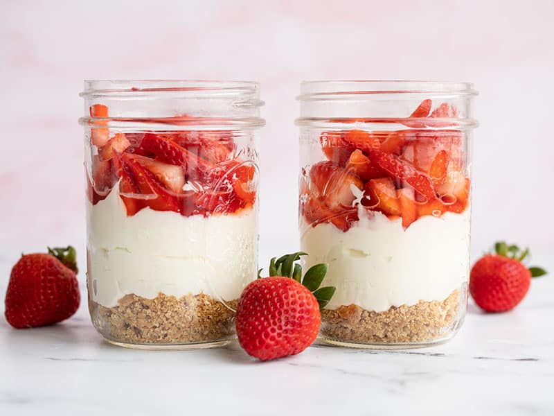 No Bake Strawberry Cheesecake for Two