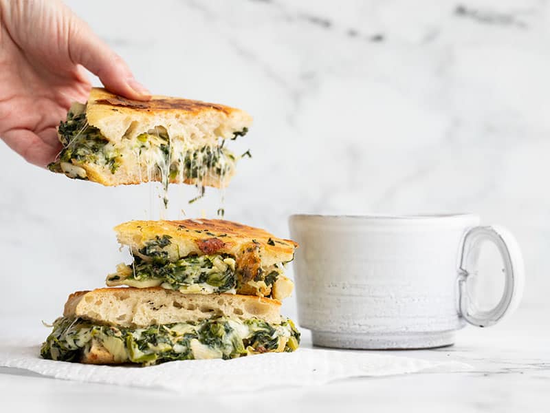 Spinach Artichoke Grilled Cheese
